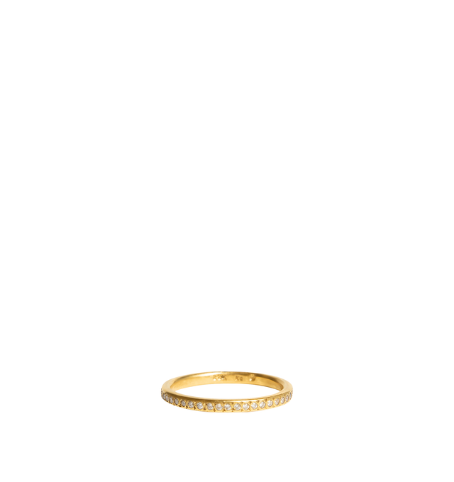 Image 1 of 1 - GOLD - Eli Halili Diamond Thin Band Ring is handcrafted in rich 22K gold and features a refined slender silhouette set with diamonds around the entire band for continuous brilliance. Main Material: 22K Gold. Gemstones: Approximately 0.25 CTW Diamonds. Diamond Color: G. Diamond Clarity: VS1. For personal consultation and detailed information about jewelry, please contact our dedicated stylist team at personalshopping@hirshleifers.com. This item may be restricted for online purchase to internat