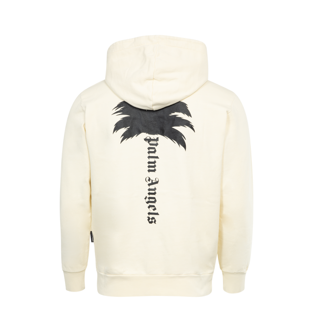 Image 2 of 3 - WHITE - PALM ANGELS The Palm Hoody featuring drawstring hood, drop shoulder, long sleeves, front pouch pocket and elasticated hem. 100% cotton. Made in Italy. 