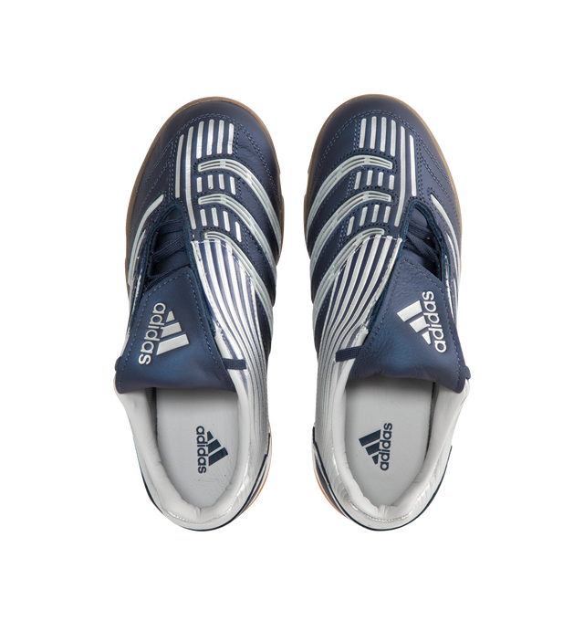 Image 5 of 5 - NAVY - ADIDAS Predator Sala Unisex Sneaker featuring a fold-over tongue, regular fit, lace closure, leather upper, leather lining and rubber outsole.