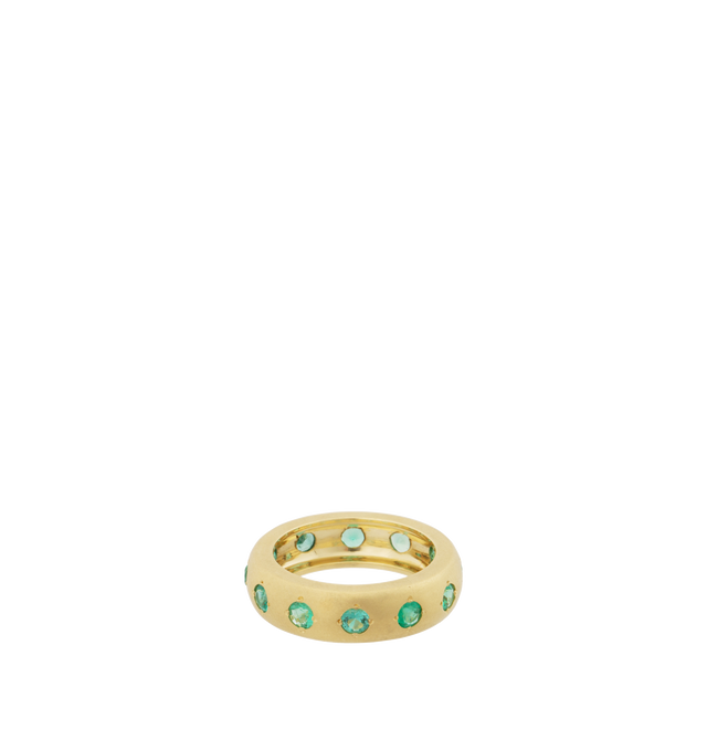Image 1 of 2 - GOLD - JENNA BLAKE Emerald Gypsy Band featuring 18K Yellow Gold and Emerald, 1.32 Carats of Emerald. Hirshleifers offers a range of pieces from this collection in-store. For personal consultation and detailed information about jewelry, please contact our dedicated stylist team at personalshopping@hirshleifers.com.This item may be restricted for online purchase to international clients. For assistance purchasing this item please contact our dedicated stylist team at personalshopping@hirshleif