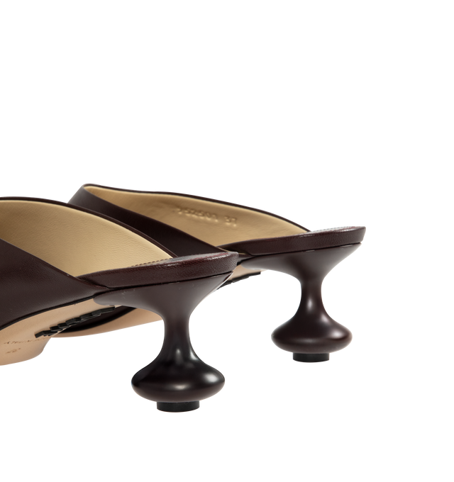 Image 3 of 4 - RED - LOEWE Toy Mule crafted in goatskin with a petal shaped toe and lacquered signature toy heel. 45MM heel. Goatskin. Made in Italy.