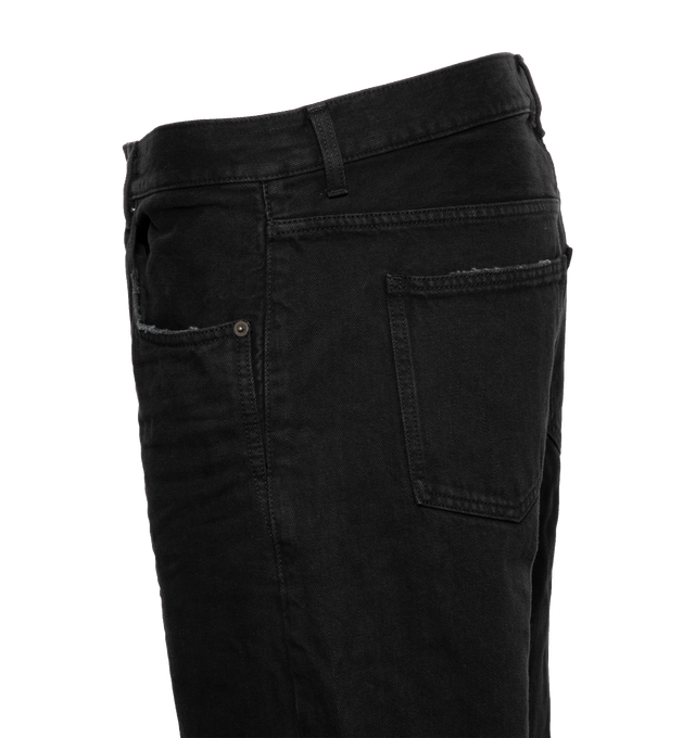 Image 3 of 3 - BLACK - SAINT LAURENT Extreme Baggy Jeans featuring low-rise, five-pocket style, extreme baggy, wide-leg fit and button fly. 100% cotton. Made in Italy. 