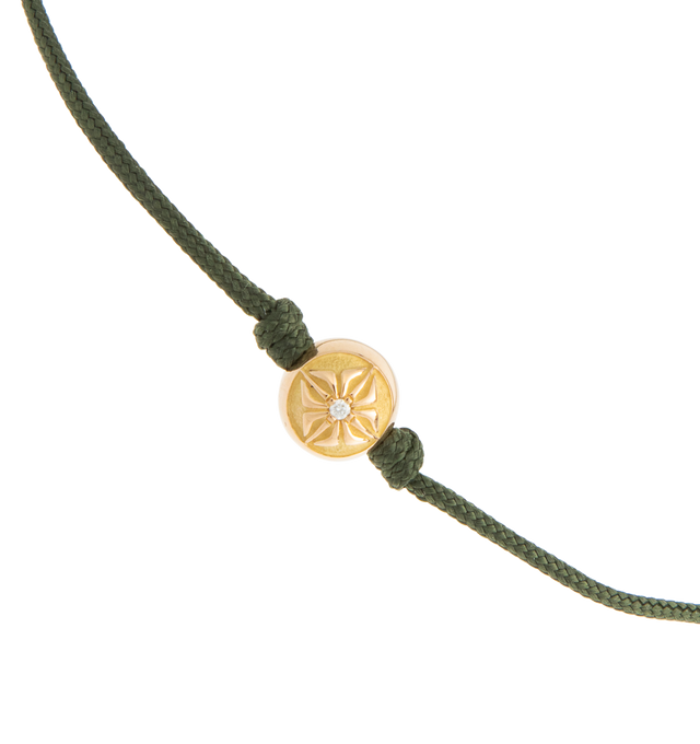 Image 2 of 2 - GREEN - SHAMBALLA Orb Bracelet featuring 18k yellow gold charm with diamond and finished with a sleek string. For personal consultation and detailed information about jewelry, please contact our dedicated stylist team at personalshopping@hirshleifers.com.