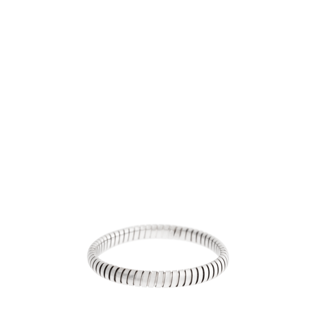Image 1 of 1 - SILVER - SIDNEY GARBER 75th Anniversary Rolling Bracelet featuring a narrow 7.5mm single bracelet handmade from a continuous piece of flexible, lightweight 18k gold. 7.5mm width. Hirshleifers offers a range of initial pieces from this collection in-store. For personal consultation and detailed information about jewelry, please contact our dedicated stylist team at personalshopping@hirshleifers.com. This item may be restricted for online purchase to international clients. For assistance purcha