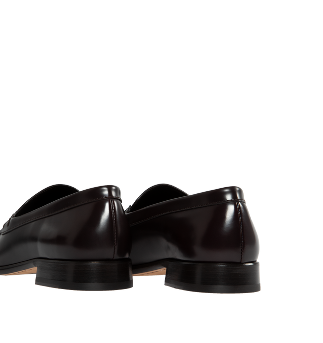 Image 3 of 4 - BLACK - THE ROW Mensy Loafers featuring polished calfskin, topstitching throughout, square moc toe and stacked leather heel with rubber injection. Upper: leather. Sole: leather, rubber. Made in Italy. 