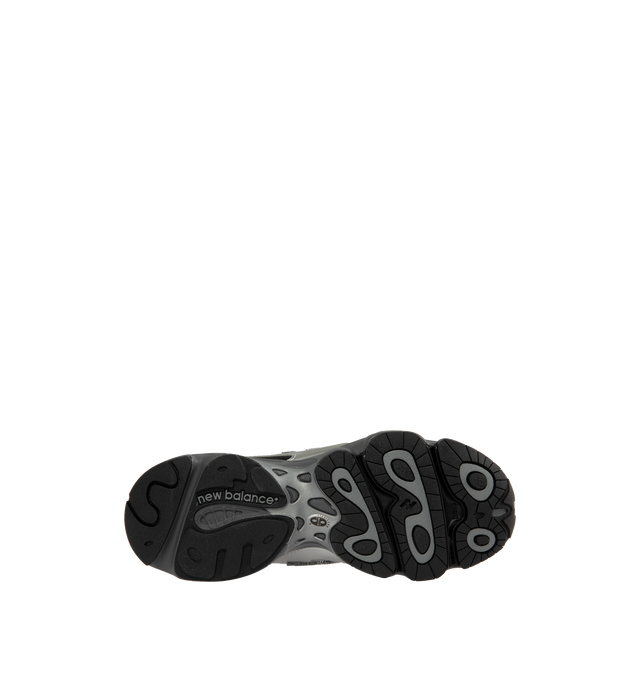 Image 4 of 5 - SILVER - NEW BALANCE 1000 Sneaker featuring combination polyurethane and ABZORB midsole, with ABZORB cushioning at heel and forefoot, stability web, sculpted midsole details, embroidered details, reflective accents, rubberized N logo with transparent outline and external lacing structure with nylon eyelets.