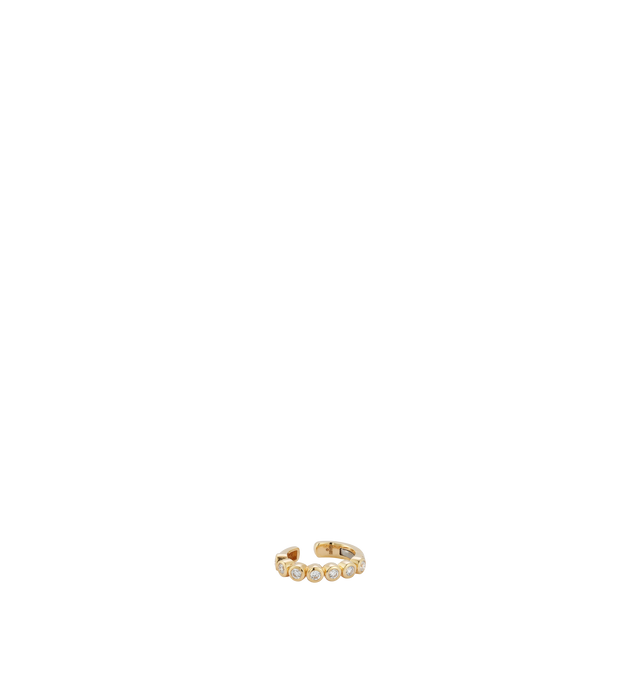Image 1 of 3 - GOLD - RENNA Diamond Bubble Ear Cuff featuring bezel-set diamonds, hinge opening, 18k gold and comfortable fit. Approx .22 tcw diamond.