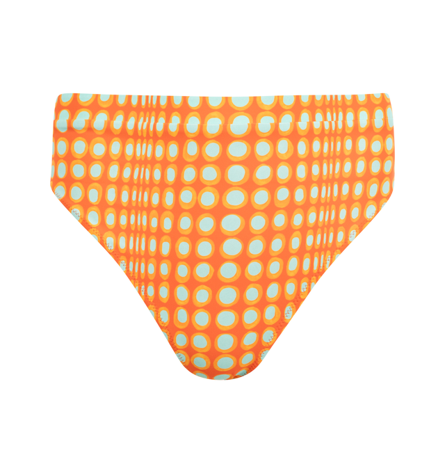 Image 1 of 2 - ORANGE - CHRISTOPHER JOHN ROGERS Wiggle Dot Bikini Bottom featuring print throughout and high waist.