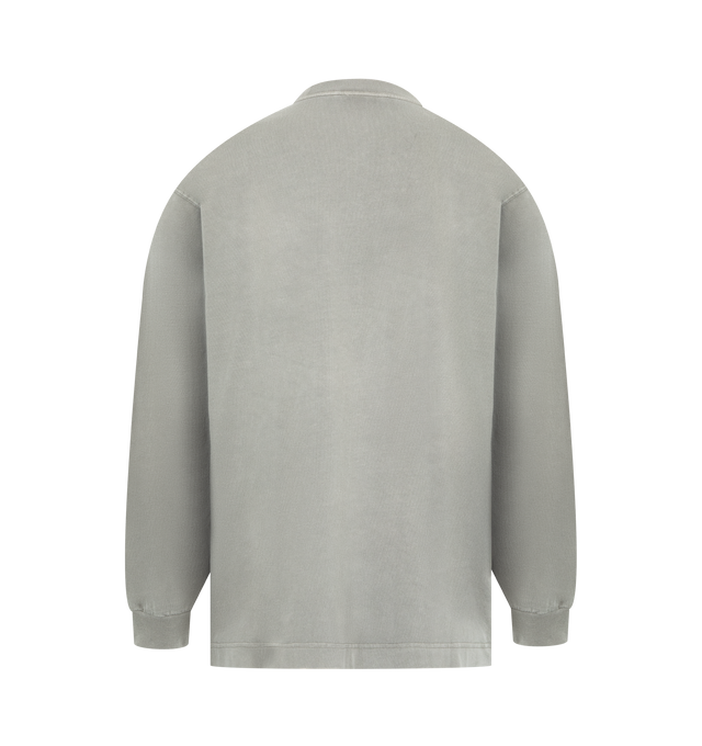 Image 2 of 2 - GREY - CARHARTT WIP Nelson Long Sleeve T-Shirt featuring cotton jersey, pigment dyed for a more saturated color, classic woven Carhartt WIP label on the left chest, dropped shoulders for a laid-back silhouette, long sleeves with elastic ribbed cuffs, straight hem and loose fit. 100% cotton.