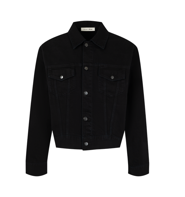 Image 1 of 2 - BLACK - The Classic Denim Jacket is made from a 100% cotton 13oz denim in an overdyed wash. The iconic relaxed fit features a shirt collar, flap pockets, antique metal hardware.