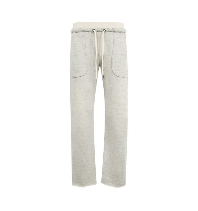 Image 1 of 3 - GREY - R13 Side Insert Sweatpant featuring panel construction, drawstring waist, straight leg, patch pockets and back pocket. 100% cotton.