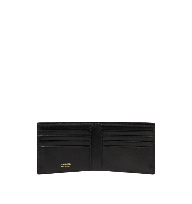 Image 3 of 3 - BLACK - TOM FORD Croc-Embossed Bifold Wallet featuring a shiny exotic-style croc-embossed leather, six card slots, two bill compartments and two interior slip pockets. 4.5"L x 3.75"H. Leather.