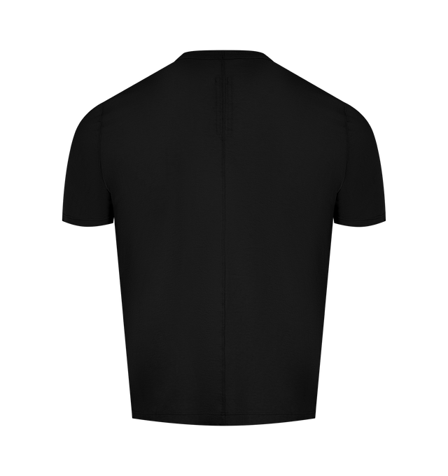 Image 2 of 2 - BLACK - RICK OWENS Short Level T-shirt featuring GOTS-certified organic cotton jersey T-shirt, rib-knit crewneck, offset shoulder seams and central seam at back. 100% organic cotton. Made in Italy.
