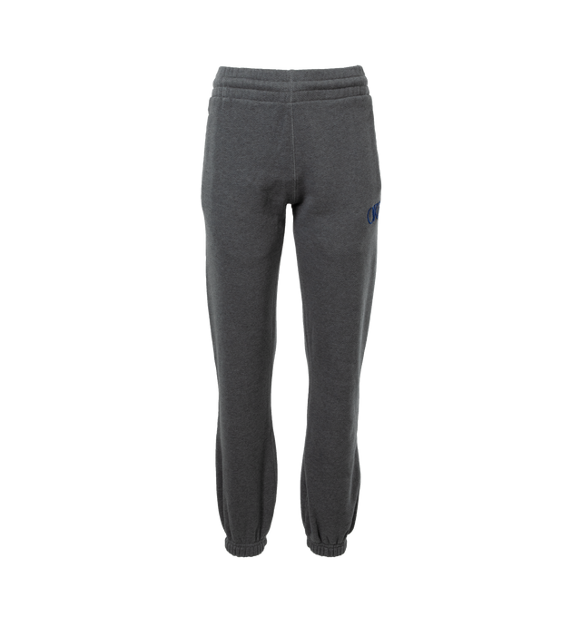 Image 1 of 4 - GREY - OFF-WHITE Flock Ow Cuff Sweatpant featuring logo at front, elasticized waist band and ankle cuffs. 100% cotton. 