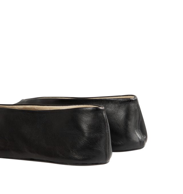 Image 3 of 4 - BLACK - The Row Slip-on shoe in smooth nappa leather with oval toe, center front seam, and flexible rubber-coated sole. 100% Lambskin Leather with rubber sole. Made in Italy.