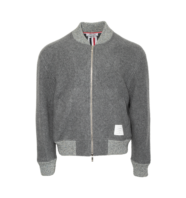 WOOL FLEECE STRIPE BOMBER (MENS)