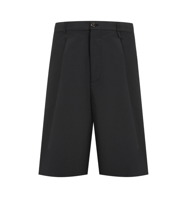 Image 1 of 3 - BLACK - WILLY CHAVARRIA Chilango Short featuring button fly closure, 4-pocket styling, pleated trim and midweight suiting fabric. 100% cotton. Made in Italy.