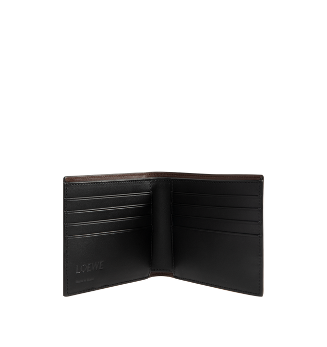 Image 3 of 3 - BLACK - LOEWE Switch Bifold Wallet featuring eight card slots, two large note pockets, two flat pockets, calfskin lining and embossed Anagram. Calfskin. 9.9 cm x 11 cm x 1.8 cm. Made in Spain.