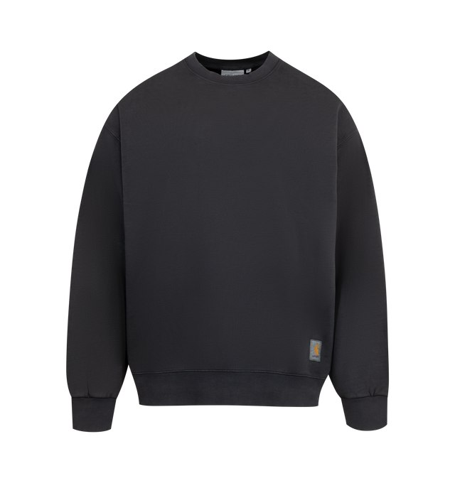 Image 1 of 2 - BLACK - CARHARTT WIP Hudson Sweatshirt featuring a loose fit, heavyweight, unbrushed cotton jersey with a tactile loopback construction, a sun-faded effect and a woven Square Label. 100% cotton.