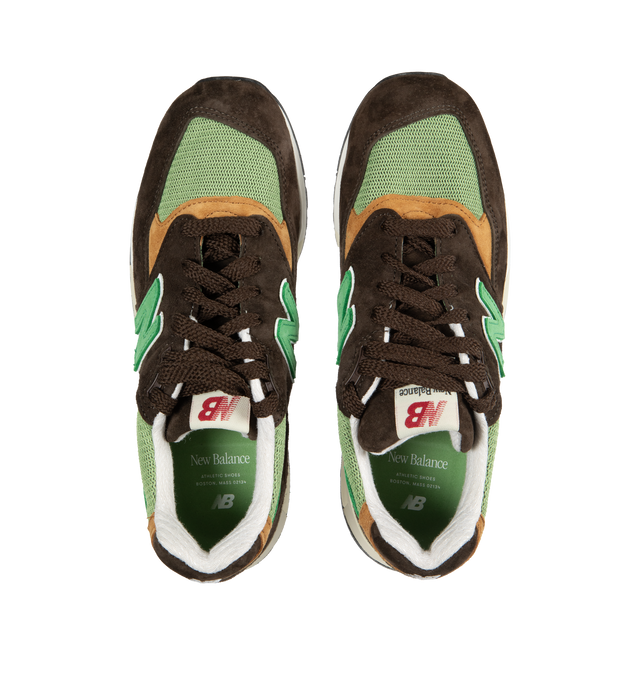 Image 5 of 5 - BROWN - NEW BALANCE 998 Sneaker featuring ABZORB midsole, premium MADE in USA construction, woven tongue label, adjustable lace closure and suede and mesh upper. 