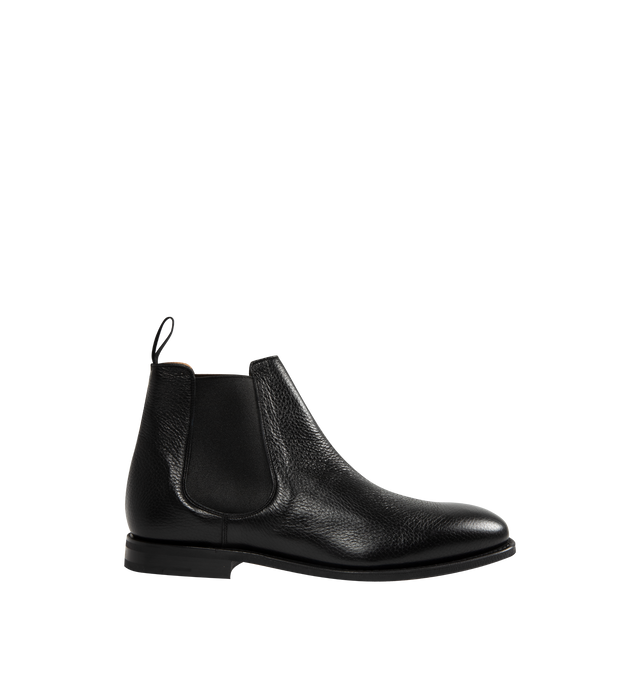 Image 1 of 4 - BLACK - CHURCH'S Amberley 2.0 Deerskin Boot featuring chelsea Boot with side elastic details, deerskin upper, cotton pull-tab at the back, leather lining and footbed and rubber sole with Church's & Co. logo.