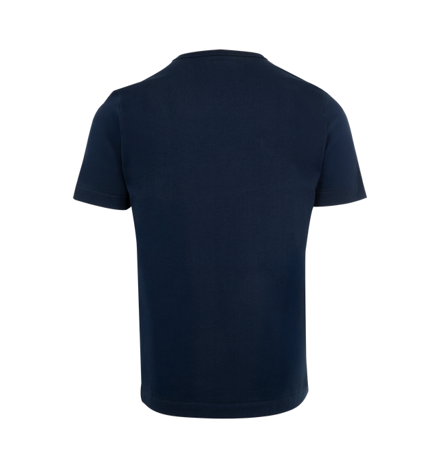 Image 2 of 2 - BLUE - MERZ B. SCHWANEN Sturdy Jersey T-Shirt featuring classic fit with side seams, triangular underarm inserts, crew neck and short sleeves. 100% organic cotton. Made in Germany.