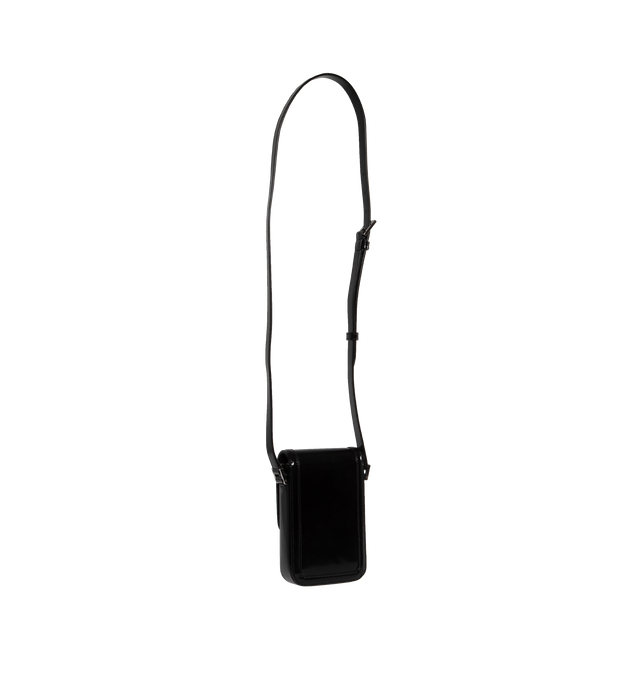 Image 2 of 3 - BLACK - SAINT LAURENT Solferino Phone Case featuring signature YSL logo plaque, foldover top, clasp fastening, adjustable shoulder strap, main compartment and silver-tone hardware. 90% calf leather, 10% metal. 