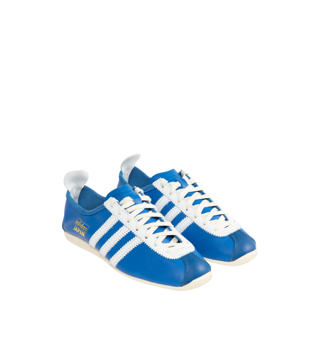 Image 2 of 5 - BLUE - ADIDAS Japan Sneaker featuring low-profile T-toe, regular fit, lace closure, leather upper, leather lining and rubber outsole. Unisex style in men's sizing.