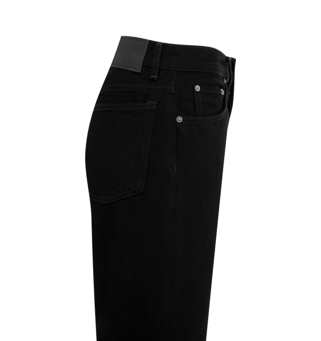 Image 3 of 3 - BLACK - ACNE STUDIOS 2021F Jean featuring high-rise, belt loops, classic five pockets, loose fit and concealed fly and button fastening. 100% cotton.
