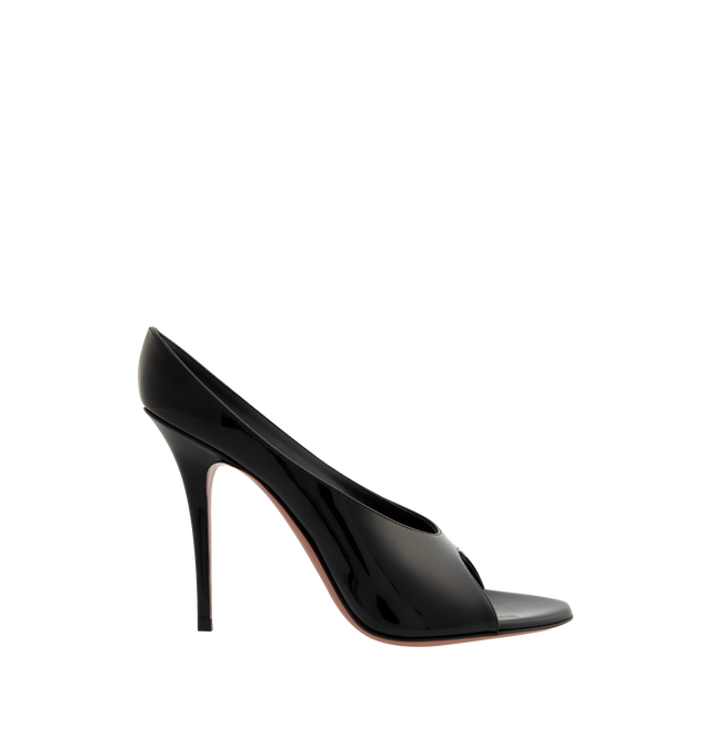 Image 1 of 4 - BLACK - AMINA MUADDI Anok Slipper featuring open rounded toe, open back and 105mm stiletto heel. 100% calfskin. Made in Italy.