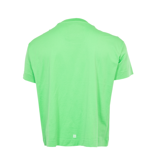 Image 2 of 3 - GREEN - GIVENCHY BOXY SHORT SLEEVE TEE featuring crew neck, short-sleeved, graphic print, small 4G emblem on the lower back and straight fit. 100% cotton. 