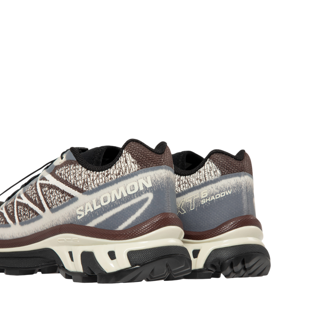 Image 3 of 5 - MULTI - Salomon Men's XT-6 Shadow Sneakers are crafted with a lightweight textile and synthetic upper and feature the brand's Agile Chassis System, Quicklace technology, and advanced cushioning for exceptional stability and comfort. Inspired by Salomon's iconic trail-running heritage, these designer sneakers combine technical performance with a sleek contemporary aesthetic, making them ideal for both urban wear and outdoor exploration. Main Material: Textile and Synthetic Upper. Midsole: Ener
