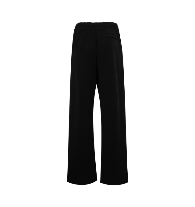 Image 2 of 3 - BLACK - WARDROBE.NYC Semi Matte Track Pants featuring elasticated waistband, consealed drawstring, slip pockets and wide legs. 60% viscose, 30% polyamide, 10% elastane. 