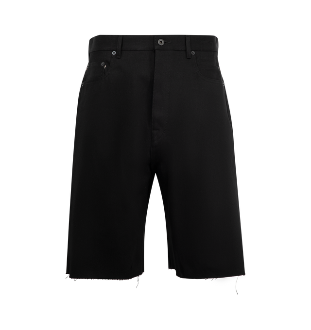 Image 1 of 3 - BLACK - Rick Owens DRKSHDW Geth Cutoff Shorts feature a cut off silhouette, five pocket style, belt loops and zip fly. 100% cotton.