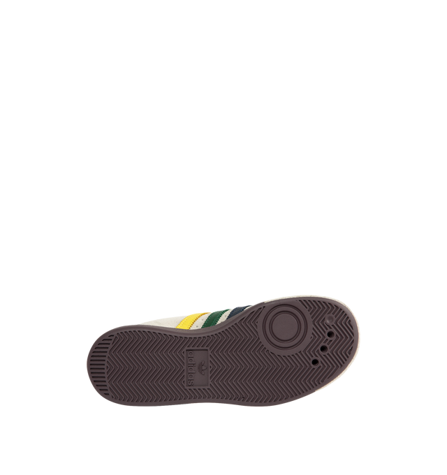 Image 4 of 5 - MULTI - ADIDAS Forest Hills Brain Dead Shoes featuring a low-profile silhouette, a hairy suede upper that features 3-Stripes, visible stitching at the heel tab, an Ecotex tongue, regular fit, lace closure, leather and textile upper, leather lining and rubber outsole.