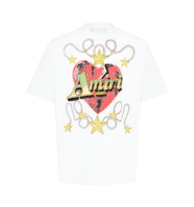 Image 2 of 2 - WHITE - Amiri Men's Heart Oversized Tee is crafted from soft cotton and features a relaxed oversized silhouette detailed with graphics across the front and back. Main Material: Cotton. Fit: Oversized. Details: Graphic Prints at Front and Back.