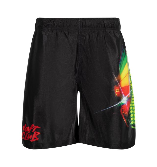 Image 1 of 4 - BLACK - PLEASURES X DAFT PUNK Dazzle Sport Short featuring elasticized waist, side pockets, back patch pocket and sublimated print. 100% polyester.