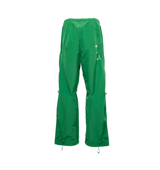 Image 2 of 3 - GREEN - NIKE X OFF WHITE Pant featuring elasticated waist, cinch cords, 3 pockets and printed branding. 100% polyester. 