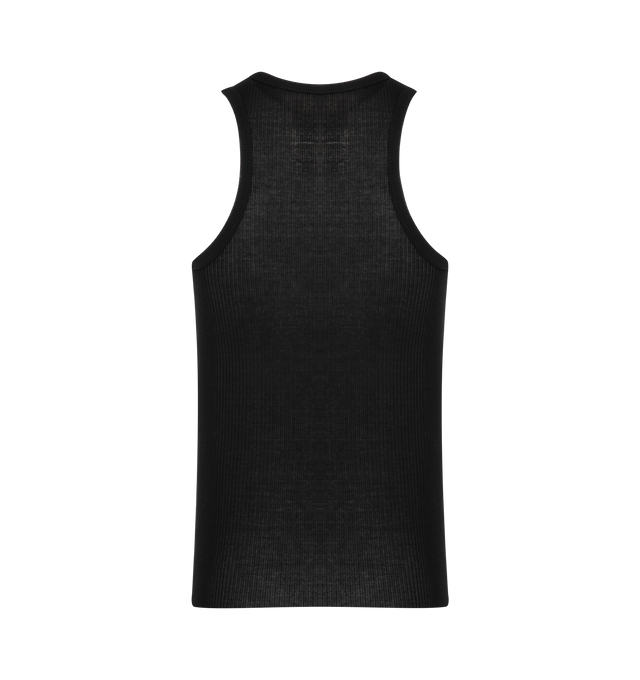 Image 2 of 2 - BLACK - THE ROW Cendrea Tank Top featuring racerback tank top in ribbed jersey with slim fit, round neckline and seamless construction. 100% cotton. Made in Italy.