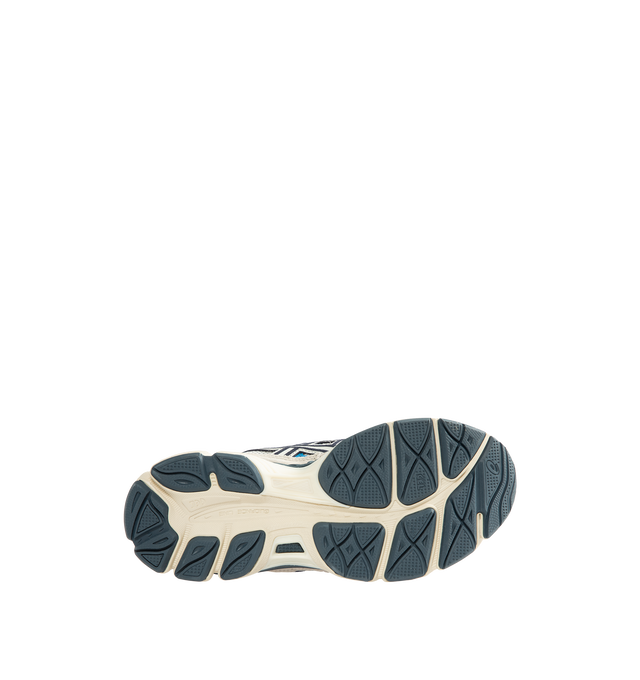 Image 4 of 5 - BLUE - Asics Men's Gel-NYC Polar Sneaker featuring lace up closure, layered upper construction, rearfoot and forefoot GEL technology, suede and synthetic and fabric upper, fabric lining and rubber sole.