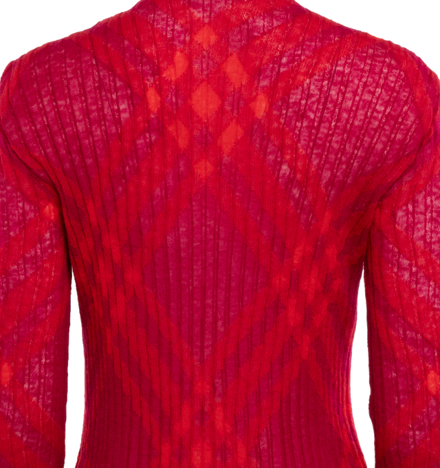 HIGH NECK CHECK SWEATER (WOMENS)