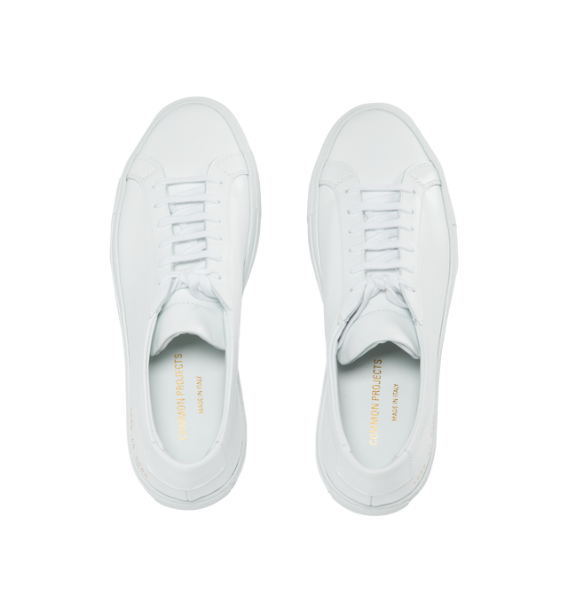 Image 5 of 5 - WHITE - COMMON PROJECTS Original Achilles Low Sneaker featuring leather upper with rubber sole and lace-up front. Made in Italy. 