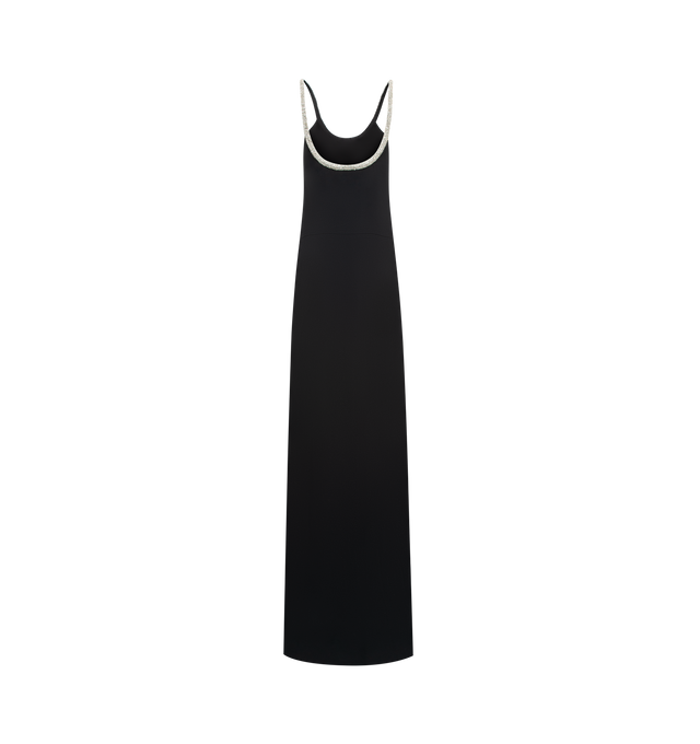 Image 2 of 2 - BLACK - TOM FORD Crystal Embroidery Cocktail Dress featuring an asymmetric crepe satin cocktail dress with sculpted crystal-chain embroidery, a high-low silhouette and fully lined. 73% acetate, 27% viscose. Lining: 100% silk. Made in Italy. This item may be restricted for online purchase to international clients. For assistance purchasing this item please contact our dedicated stylist team at personalshopping@hirshleifers.com.