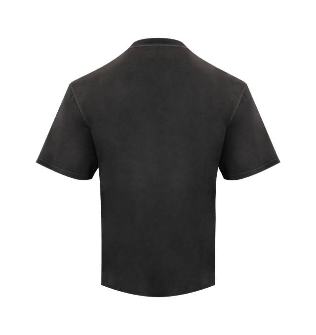 Image 3 of 3 - BLACK - NAHMIAS Des Nation Boxy T-shirt featuring short sleeves, crew neck, boxy fit, screen printed graphic on front and natural faded vintage apperance. 100% cotton.