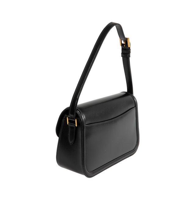 Image 2 of 3 - BLACK - SAINT LAURENT Solferino Medium Bag in box leather with a cassandre closure, fully lined in leather, rounded lines, adjustable strap for shoulder wear, suede lining, bronze-toned hardware and sliding clasp closure. 9.6" x 5.9" x 3.3". Strap drop: 8". Lambskin. Made in Italy.