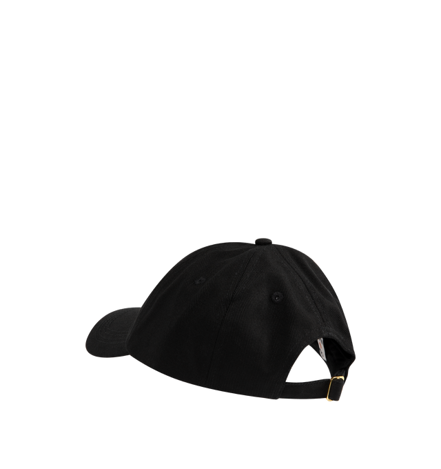 Image 2 of 2 - BLACK - CASABLANCA Logo Round Embroidered Patch Cap featuring curved peak, eyelet detail, adjustable back strap and embroidered branding. 100% cotton.