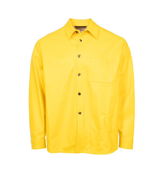 LEATHER BUTTON-FRONT SHIRT (MENS)