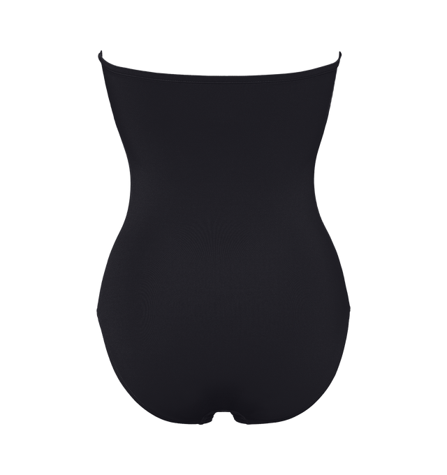 Image 2 of 6 - BLACK - ERES Cassiope One-Piece Bustier Swimsuit featuring bust shirring at front and sides, U-shaped metal link between cups and gripper tape. Main: 84% Polyamid, 16% Spandex. Second: 68% Polyamid, 32% Spandex. Made in Italy. 