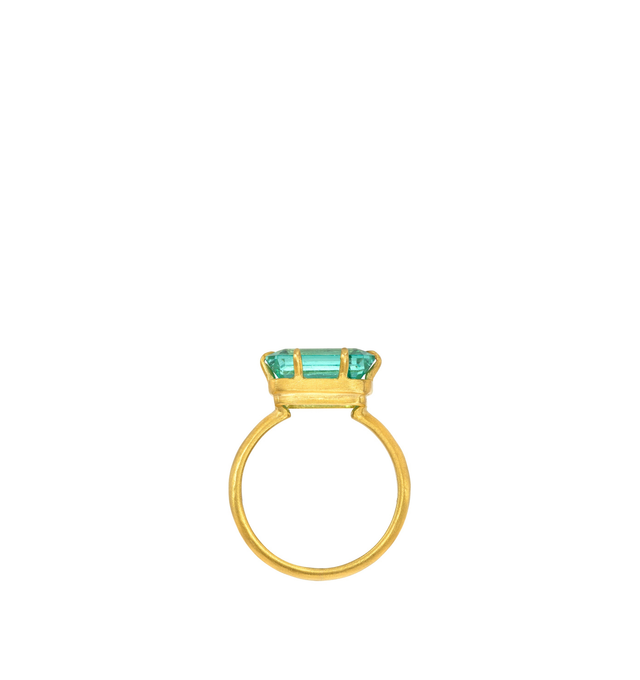 Image 4 of 4 - GREEN - Darius Jewels One-of-a-Kind Emerald Claw Gem Signature Band featuring a 4.53 ct Mint Cut rectangular emerald set in 18K Fairmined yellow gold. For personal consultation and detailed information about jewelry, please contact our dedicated stylist team at personalshopping@hirshleifers.com.This item may be restricted for online purchase to international clients. For assistance purchasing this item please contact our dedicated stylist team at personalshopping@hirshleifers.com.