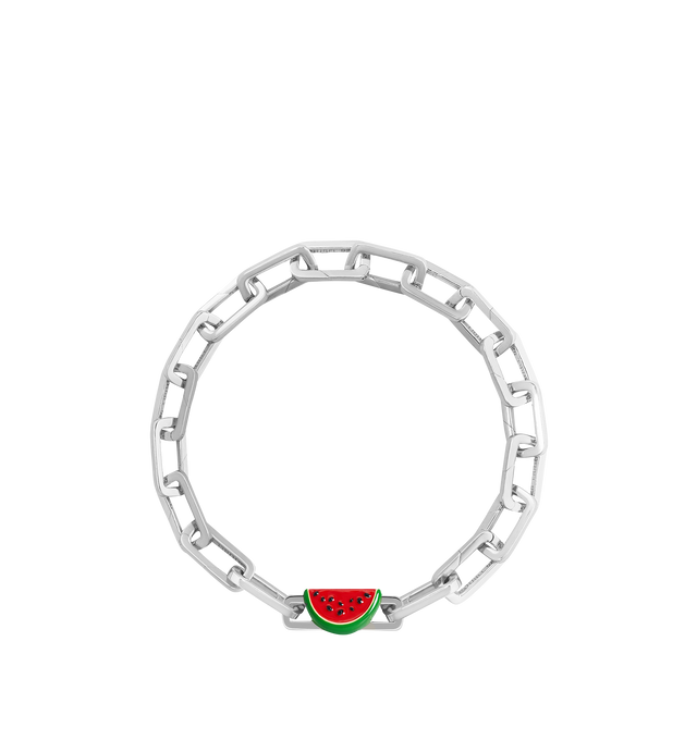Image 8 of 9 - RED - Poubel by The Gstaad Guy Watermelon Charm. All charms are made of .925 sterling silver, and are hand-painted using non-toxic lead-free enamel. Links sold separately. Hirshleifers offers a range of initial pieces from this collection in-store. For personal consultation and detailed information about jewelry, please contact our dedicated stylist team at personalshopping@hirshleifers.com